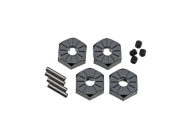 AXIAL RACING PACK OF 4 12MM ALUMINUM HUB (BLACK) AX30429